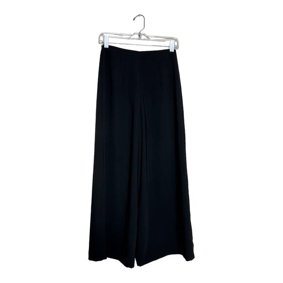 Zara Basic black crepe palazzo front overlap flap pants size small - Picture 13 of 13
